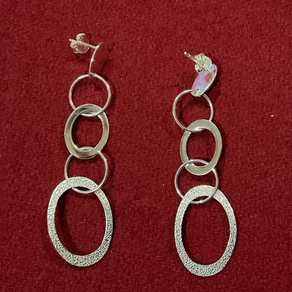 Sterling Silver Dangle Drop Earrings - Picture 1 of 5